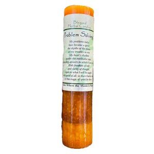 ORANGE PROBLEM SOLVING BLESSED HERBAL CANDLES MAGIC CANDLE
